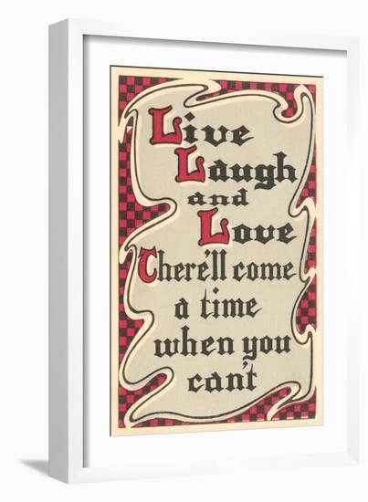 Live, Laugh and Love-null-Framed Art Print