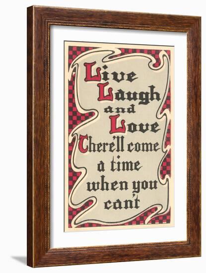 Live, Laugh and Love-null-Framed Premium Giclee Print