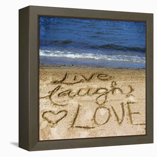 Live Laugh Love in the Sand-Kimberly Glover-Framed Stretched Canvas