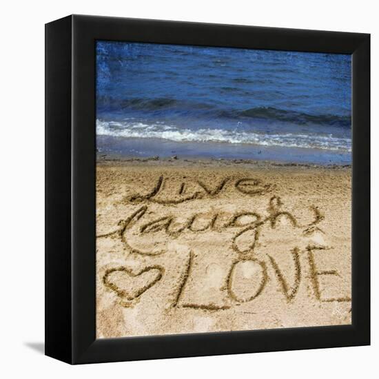 Live Laugh Love in the Sand-Kimberly Glover-Framed Stretched Canvas