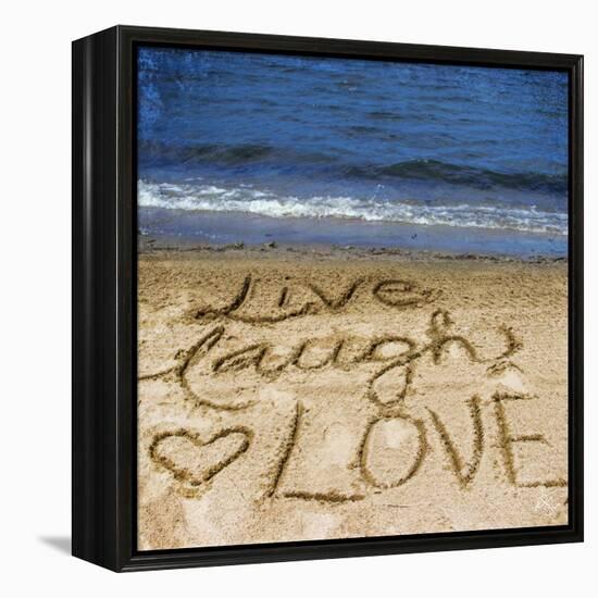 Live Laugh Love in the Sand-Kimberly Glover-Framed Stretched Canvas