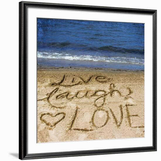 Live Laugh Love in the Sand-Kimberly Glover-Framed Photographic Print