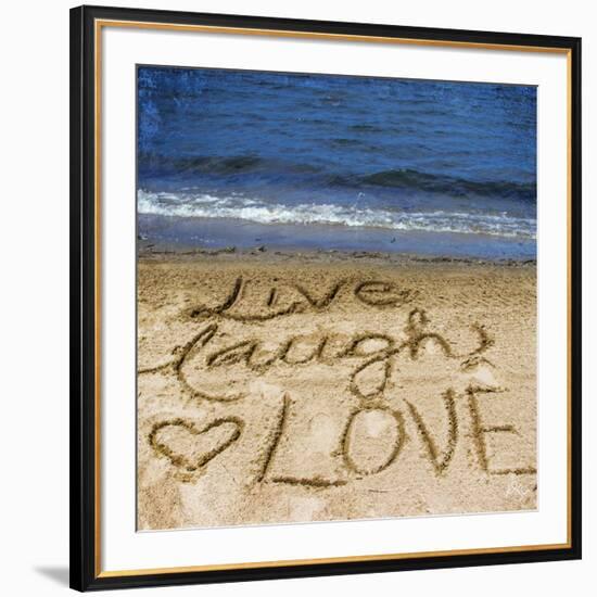 Live Laugh Love in the Sand-Kimberly Glover-Framed Photographic Print
