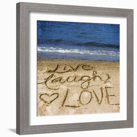 Live Laugh Love in the Sand-Kimberly Glover-Framed Photographic Print