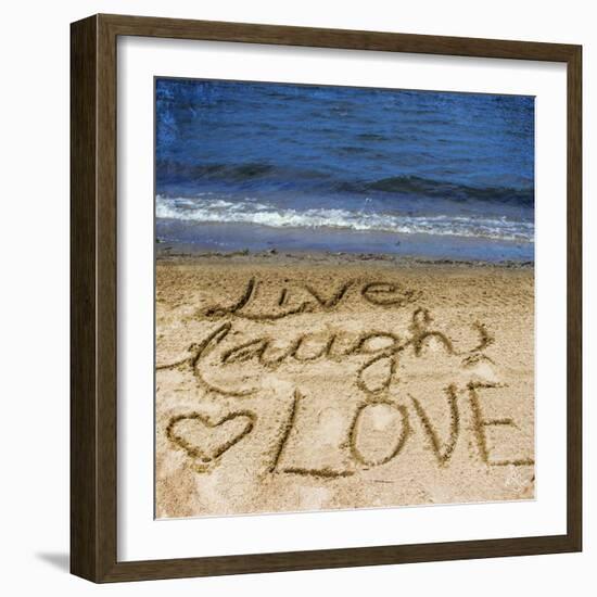 Live Laugh Love in the Sand-Kimberly Glover-Framed Photographic Print