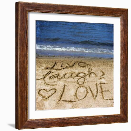 Live Laugh Love in the Sand-Kimberly Glover-Framed Photographic Print