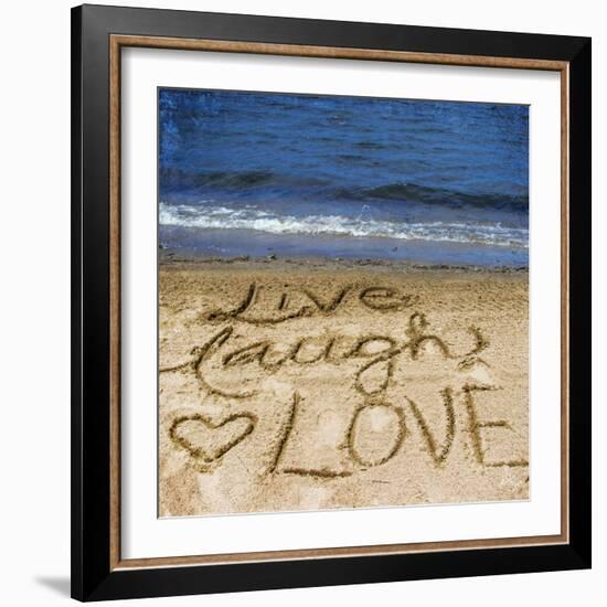 Live Laugh Love in the Sand-Kimberly Glover-Framed Photographic Print