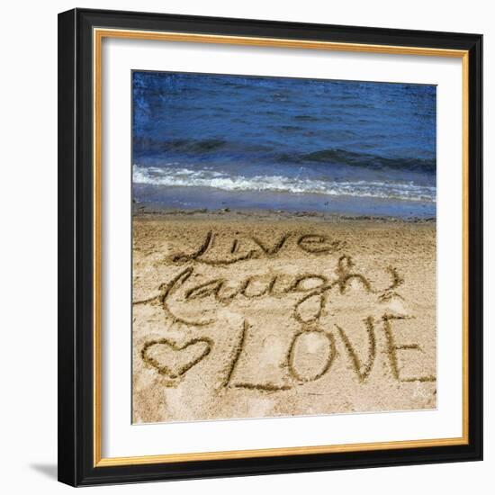 Live Laugh Love in the Sand-Kimberly Glover-Framed Photographic Print