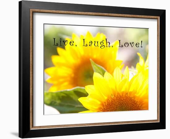 Live Laugh Love: Sunflower-Nicole Katano-Framed Photo
