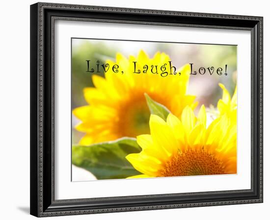 Live Laugh Love: Sunflower-Nicole Katano-Framed Photo