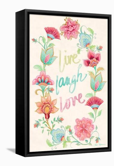Live Laugh Love Wreath-Janice Gaynor-Framed Stretched Canvas