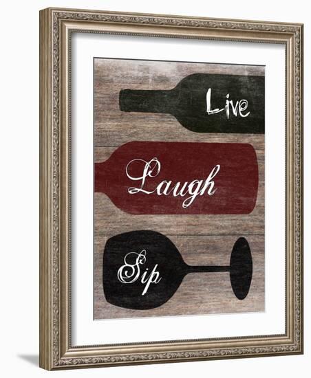 Live Laugh Sip-Sheldon Lewis-Framed Art Print