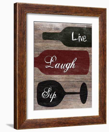 Live Laugh Sip-Sheldon Lewis-Framed Art Print