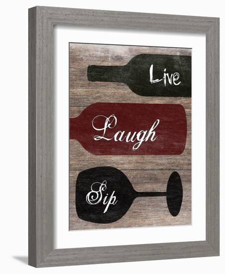 Live Laugh Sip-Sheldon Lewis-Framed Art Print