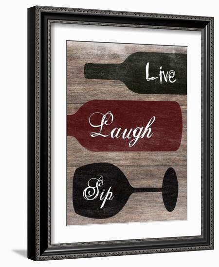 Live Laugh Sip-Sheldon Lewis-Framed Art Print