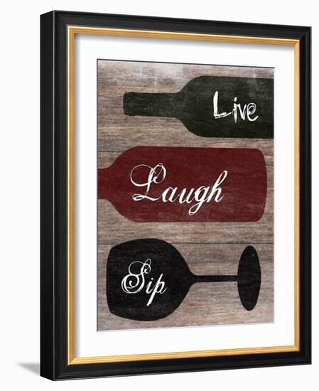 Live Laugh Sip-Sheldon Lewis-Framed Art Print