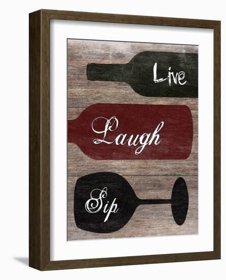 Live Laugh Sip-Sheldon Lewis-Framed Art Print