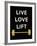 Live Love Lift-Peach & Gold-Framed Art Print