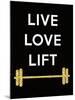 Live Love Lift-Peach & Gold-Mounted Art Print