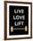 Live Love Lift-Peach & Gold-Framed Art Print