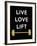 Live Love Lift-Peach & Gold-Framed Art Print