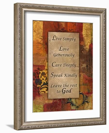 Live Simply Damask Autumn Blooms-Smith Haynes-Framed Art Print