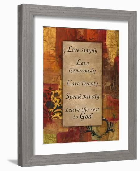 Live Simply Damask Autumn Blooms-Smith Haynes-Framed Art Print