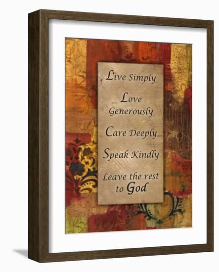 Live Simply Damask Autumn Blooms-Smith Haynes-Framed Art Print