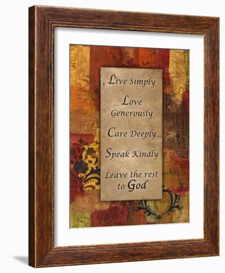 Live Simply Damask Autumn Blooms-Smith Haynes-Framed Art Print