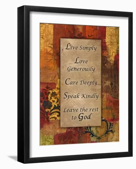 Live Simply Damask Autumn Blooms-Smith Haynes-Framed Art Print