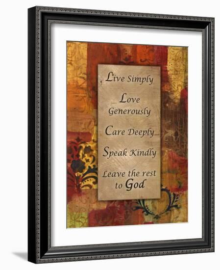 Live Simply Damask Autumn Blooms-Smith Haynes-Framed Art Print