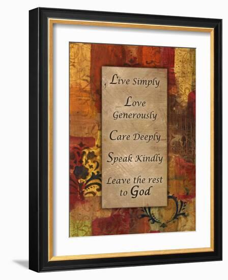 Live Simply Damask Autumn Blooms-Smith Haynes-Framed Art Print