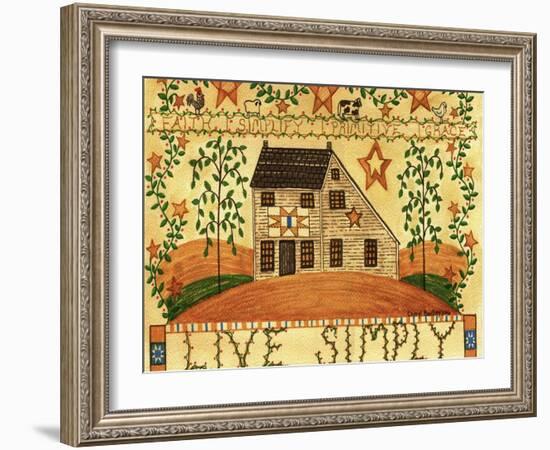 Live Simply Folk Art-Cheryl Bartley-Framed Giclee Print