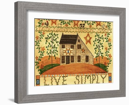 Live Simply Folk Art-Cheryl Bartley-Framed Giclee Print