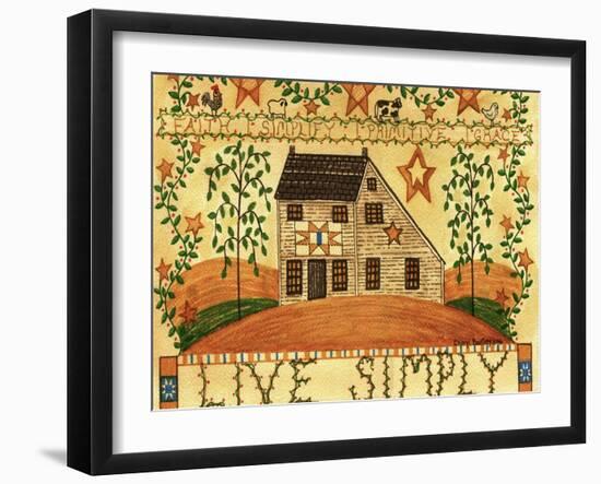 Live Simply Folk Art-Cheryl Bartley-Framed Giclee Print