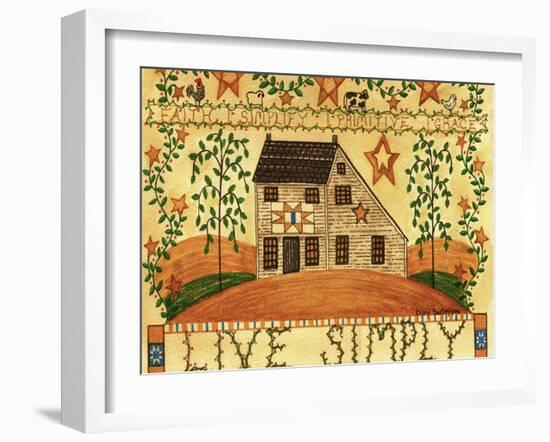 Live Simply Folk Art-Cheryl Bartley-Framed Giclee Print