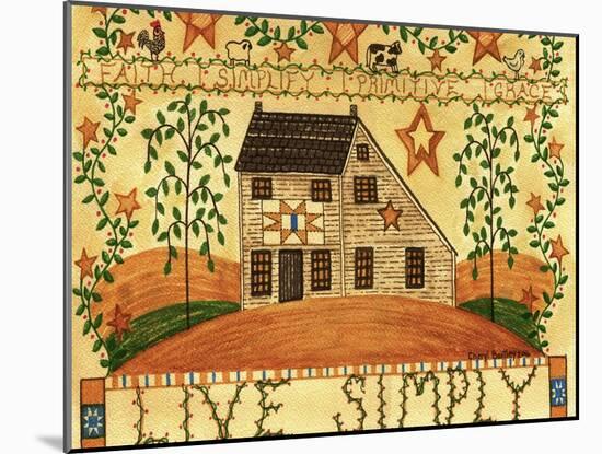 Live Simply Folk Art-Cheryl Bartley-Mounted Giclee Print