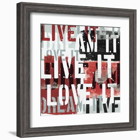 Live the Dream Black and White I-null-Framed Art Print