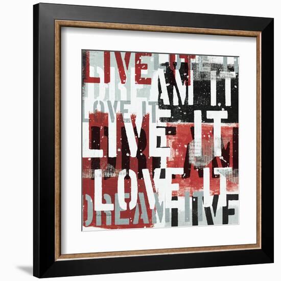 Live the Dream Black and White I-null-Framed Art Print