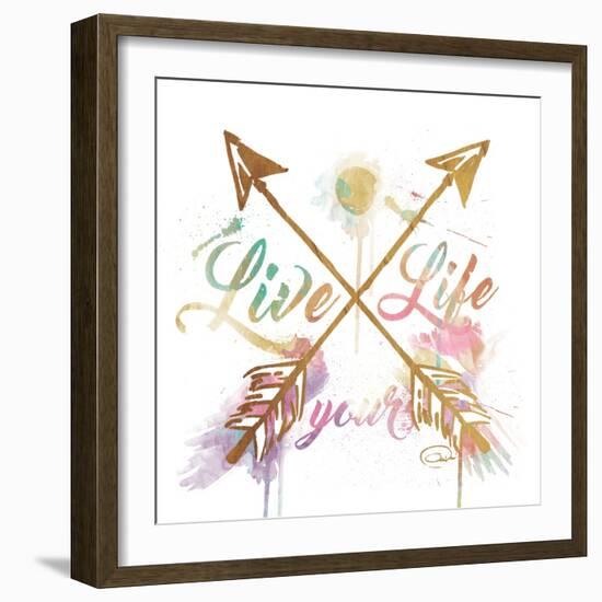 Live Your Life Gold-OnRei-Framed Art Print