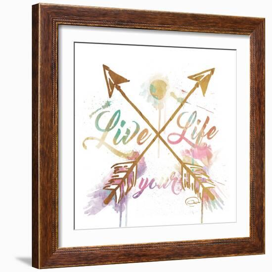 Live Your Life Gold-OnRei-Framed Art Print