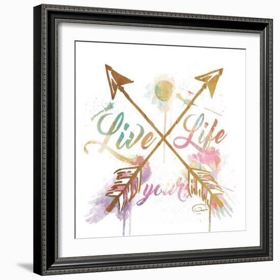 Live Your Life Gold-OnRei-Framed Art Print