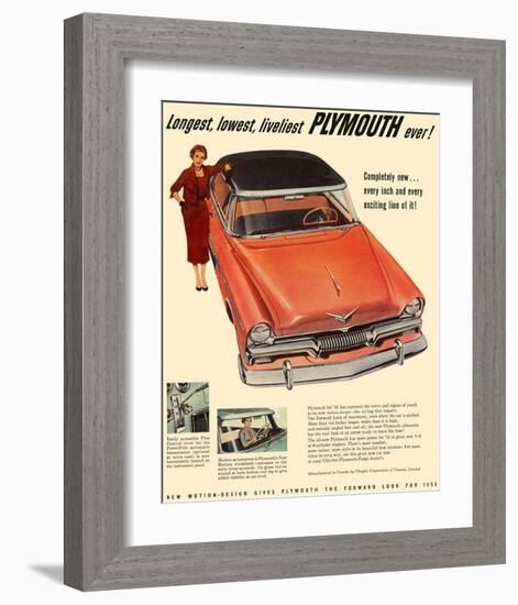 Liveliest Plymouth Ever, 1955-null-Framed Art Print