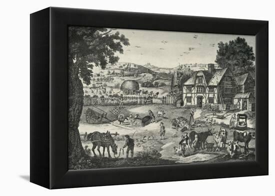 'Lively Activity on an Eighteenth-Century Farm', (1938)-Anon-Framed Premier Image Canvas