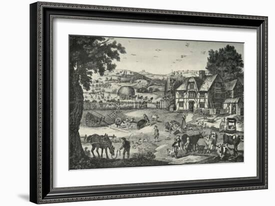 'Lively Activity on an Eighteenth-Century Farm', (1938)-Anon-Framed Giclee Print