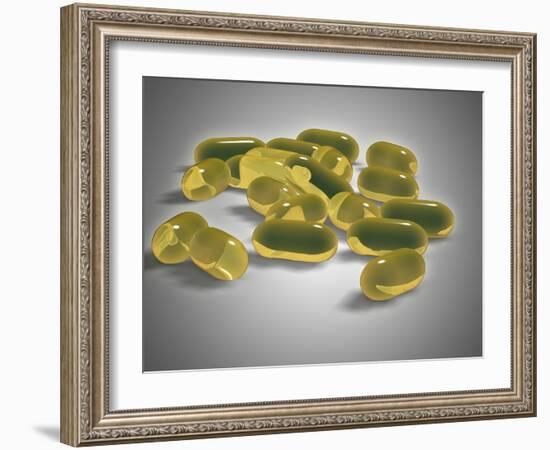 Liver Oil Capsule-null-Framed Art Print