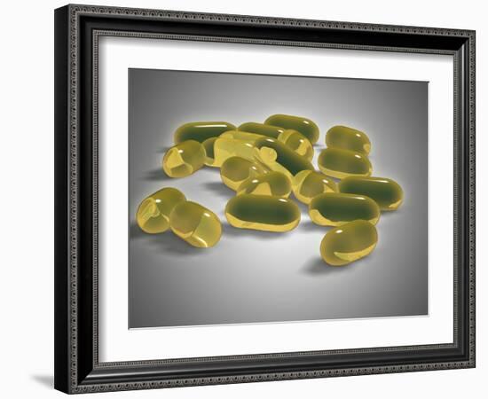 Liver Oil Capsule-null-Framed Art Print