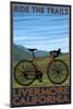 Livermore, California - Mountain Bike Scene-Lantern Press-Mounted Art Print