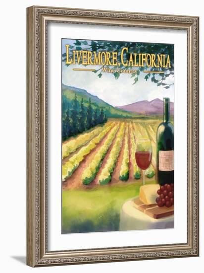 Livermore, California - Wine Country-Lantern Press-Framed Art Print