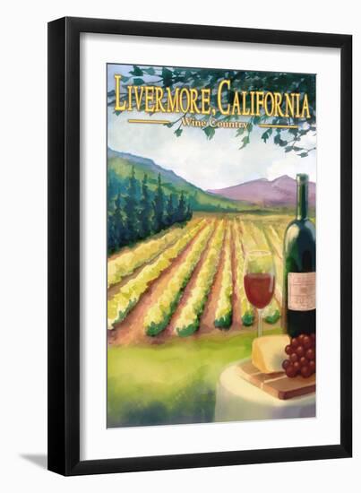 Livermore, California - Wine Country-Lantern Press-Framed Art Print